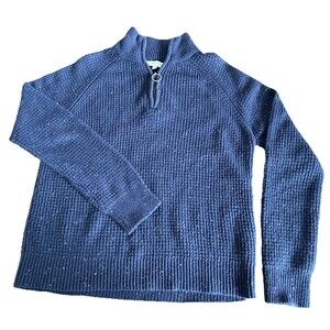 Madison Grey Women’s Small Sweater Navy Blue With Sprinkles Very Soft Qtr Zip